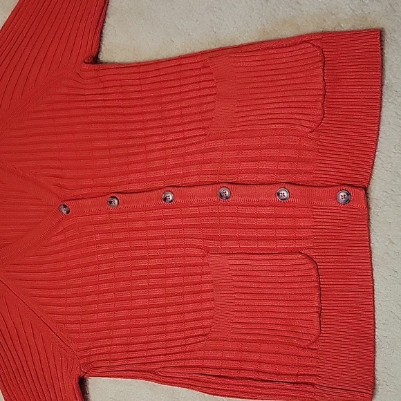 lily morgan Orange Ribbed Cardigan US S NWOT - Picture 9 of 12